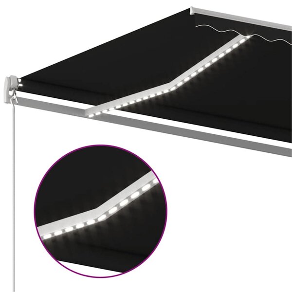 Tenda na ručno uvlačenje s LED svjetlima 500 x 300 cm antracit - Antracitno siva / 500 x 300 cm