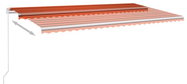 Tenda na ručno uvlačenje LED 600 x 300 cm narančasto-smeđa - Šarena / 600 x 300 cm
