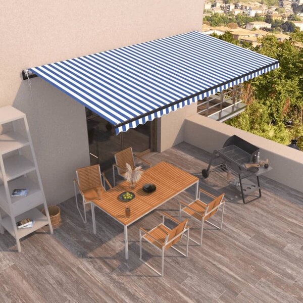 Tenda na automatsko uvlačenje 600x350 cm plavo-bijela - Plava / 600 x 350 cm