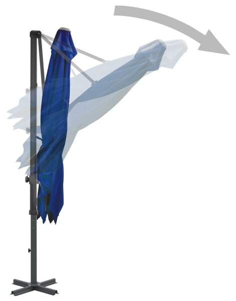 Konzolni vrtni suncobran s aluminijskim stupom 250x250cm azurni - Plava / 250 x 250 cm