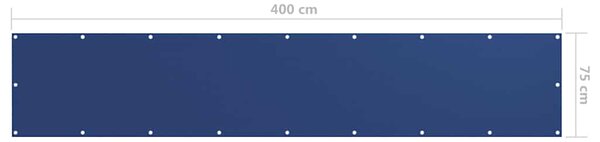 Balkonski zastor plavi 75 x 400 cm od tkanine Oxford - Plava / 75 x 400 cm