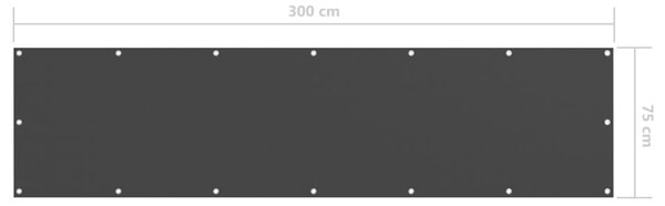 Balkonski zastor crni 75 x 300 cm od tkanine Oxford - Crna / 75 x 300 cm