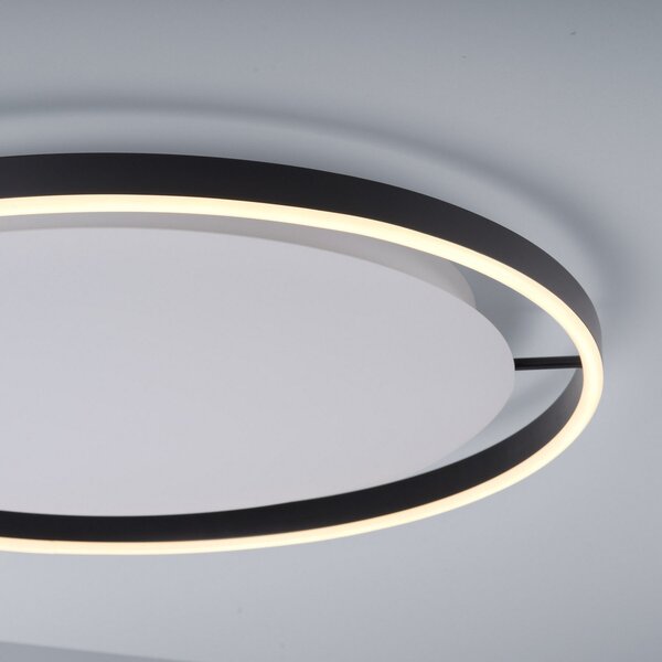 JUST LIGHT. GmbH LED stropna svjetiljka Ritus, Ø 58,5cm, antracit, prigušiva, Crno, Dnevni boravak/blagovaonica, Metal