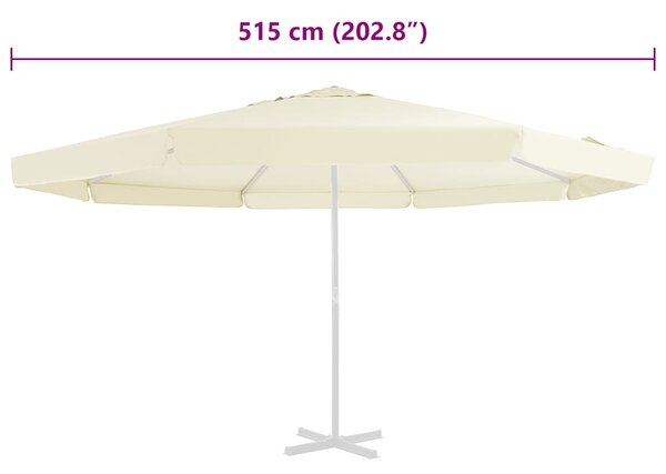 Zamjenska tkanina za vrtni suncobran 515 cm boja pijeska - Pijesak / Φ 515 cm