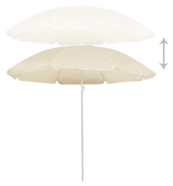 Vrtni suncobran s čeličnim stupom 180 cm boja pijeska - Bež / 180 cm