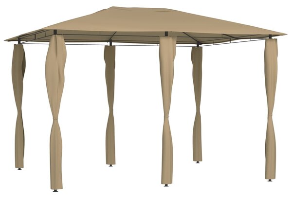 Sjenica s navlakama za stupove 3x4x2,6 m smeđe-siva 160 g/m² - Tupe / 3 x 4 x 2.6 m