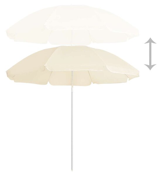 Vrtni suncobran s čeličnim stupom 180 cm boja pijeska - Bež / 180 cm