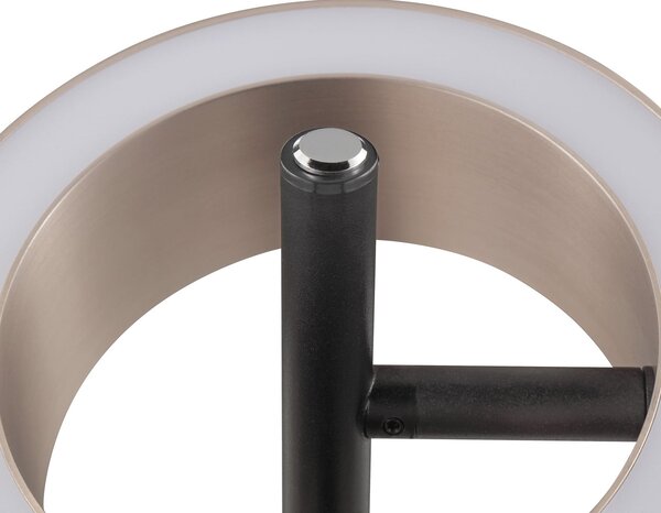 Brilliant LED stolna lampa Axion, crna/smeđa, visina 45 cm, CCT, prigušiva, Crno, Dnevni boravak/blagovaonica, Metal