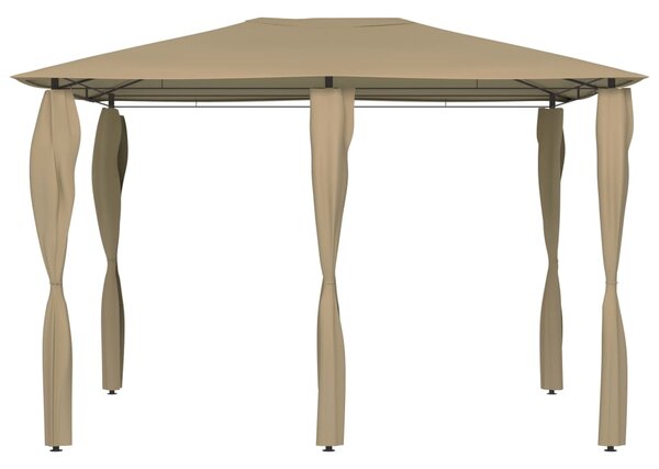 Sjenica s navlakama za stupove 3x4x2,6 m smeđe-siva 160 g/m² - Tupe / 3 x 4 x 2.6 m