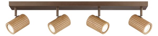 Brilliant Stropna svjetiljka Lakewood, drvo, duljina 78 cm, za 4 žarulje, prigušiva, Drvo, Dnevni boravak/blagovaonica, Drvo