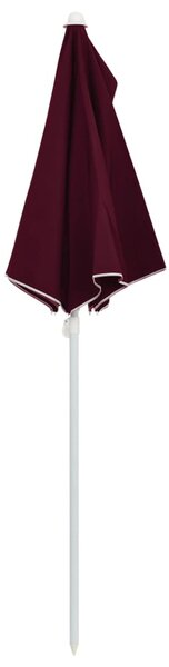 Vrtni polukružni suncobran sa stupom 180 x 90 cm bordo - Crvena / N/A