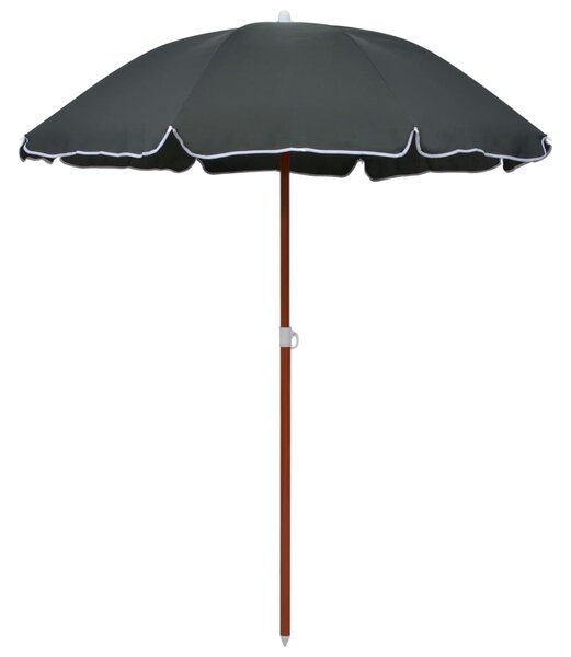 Vrtni suncobran s čeličnim stupom 180 cm antracit - Antracitno siva / 180 cm