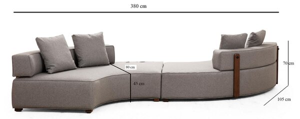 Zondo.hr Kutna garnitura Gondulatta 1 (siva). Akcija -31%. 1106838
