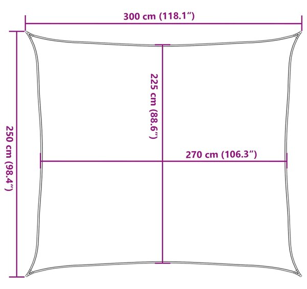 Jedro za zaštitu od sunca 160 g/m² crno 2,5 x 3 m HDPE - Crna / 2.5 x 3 m