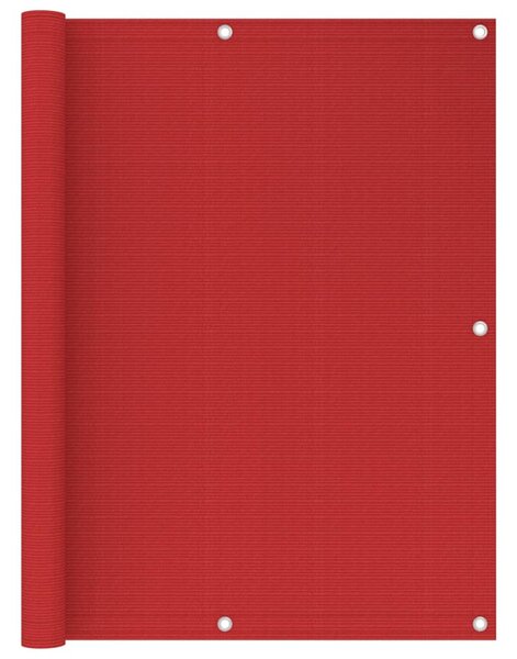 Balkonski zastor crveni 120 x 500 cm HDPE - Crvena / 120 x 500 cm