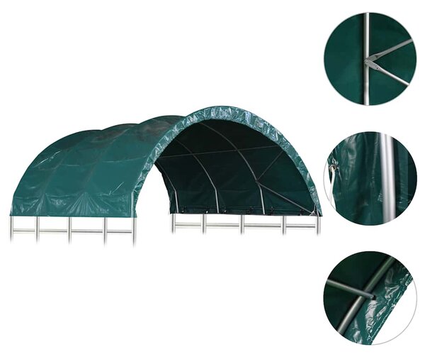Šator za stoku PVC 3,7 x 3,7 m zeleni - Zelena