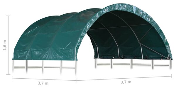 Šator za stoku PVC 3,7 x 3,7 m zeleni - Zelena
