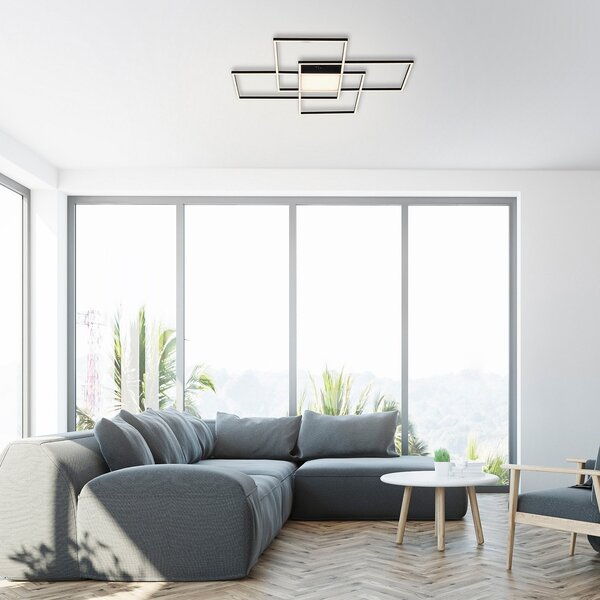 Q-Smart-Home Paul Neuhaus Q-ASMIN LED stropna svjetiljka, 80 x cm, prigušiva, Crno, Dnevni boravak/blagovaonica, Plastika