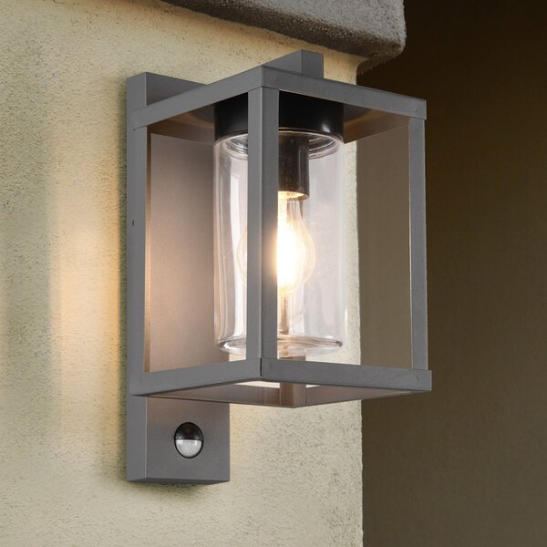 Trio Lighting Vanjska zidna svjetiljka Lunga s detektorom pokreta, Crno, Aluminij