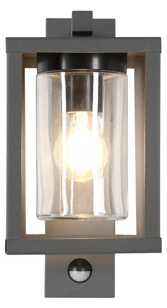 Trio Lighting Vanjska zidna svjetiljka Lunga s detektorom pokreta, Crno, Aluminij