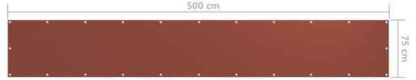 Balkonski zastor terakota 75 x 500 cm od tkanine Oxford - Smeđa / 75 x 500 cm