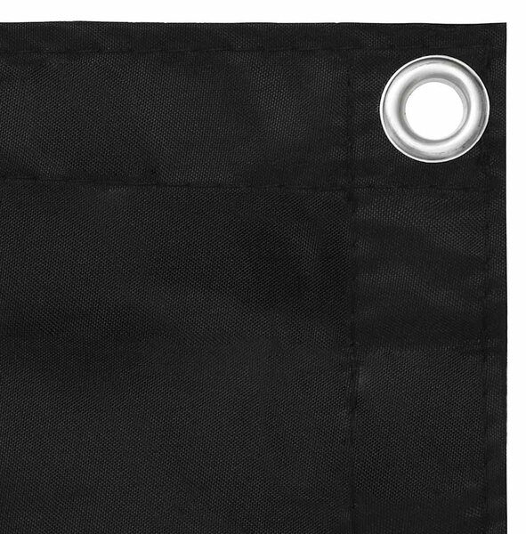 Balkonski zastor crni 120 x 600 cm od tkanine Oxford - Crna / 120 x 600 cm