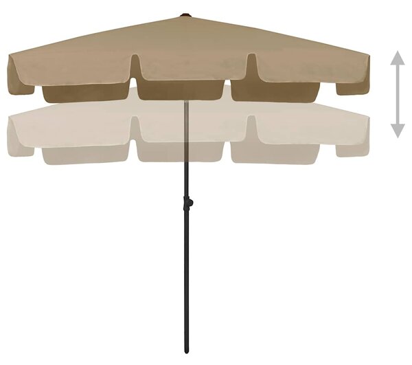Suncobran za plažu smeđesivi 200 x 125 cm - Tupe / 200 x 125 cm