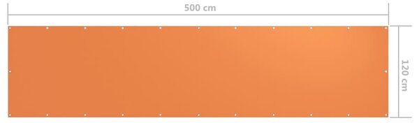 Balkonski zastor narančasti 120 x 500 cm od tkanine Oxford - Narančasta / 120 x 500 cm