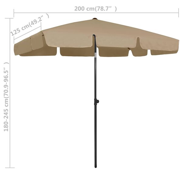 Suncobran za plažu smeđesivi 200 x 125 cm - Tupe / 200 x 125 cm