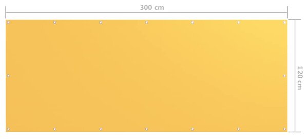 Balkonski zastor žuti 120 x 300 cm od tkanine Oxford - Žuta / 120 x 300 cm