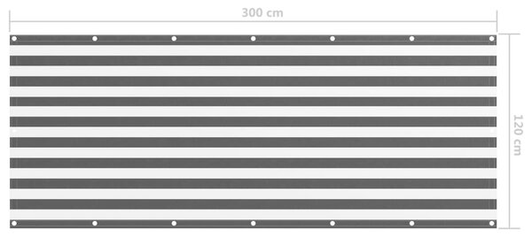 Balkonski zastor antracit i bijeli 120x300 cm od tkanine Oxford - Antracitno siva / 120 x 300 cm