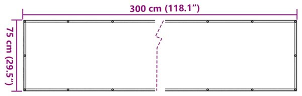 Balkonski zastor bež 75 x 300 cm od tkanine Oxford - Bež / 75 x 300 cm