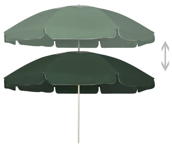 Suncobran za plažu zeleni 240 cm - Zelena / 240 cm