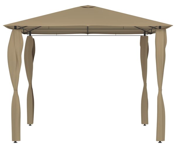 Sjenica s navlakama za stupove 3x3x2,6 m smeđe-siva 160 g/m² - Tupe / 3 x 3 x 2.6 m