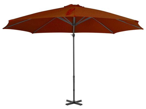Konzolni vrtni suncobran s aluminijskim stupom 300 cm terakota - Smeđa / N/A