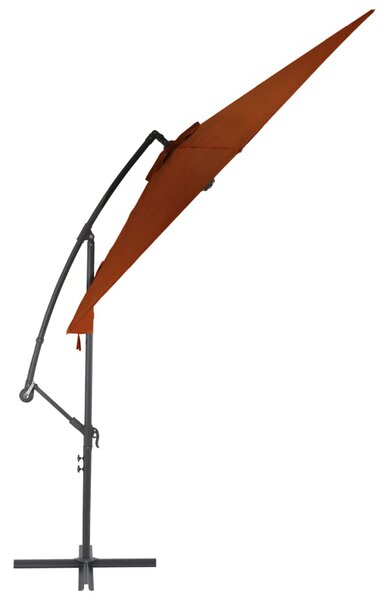 Konzolni vrtni suncobran s aluminijskim stupom 300 cm terakota - Smeđa / N/A