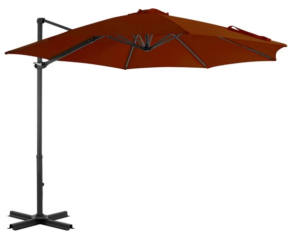 Konzolni vrtni suncobran s aluminijskim stupom 300 cm terakota - Smeđa / N/A