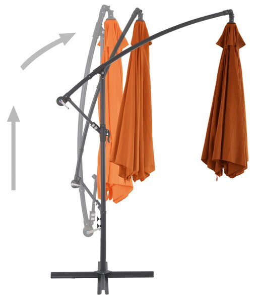 Konzolni vrtni suncobran s aluminijskim stupom 300 cm terakota - Smeđa / N/A