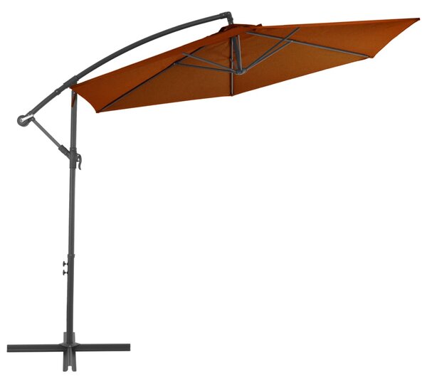 Konzolni vrtni suncobran s aluminijskim stupom 300 cm terakota - Smeđa / N/A