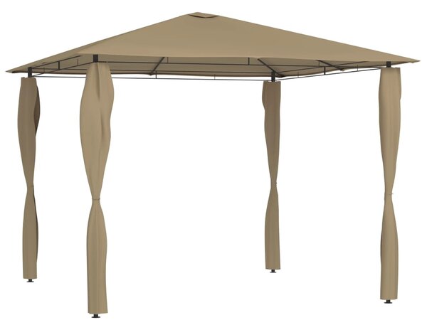Sjenica s navlakama za stupove 3x3x2,6 m smeđe-siva 160 g/m² - Tupe / 3 x 3 x 2.6 m