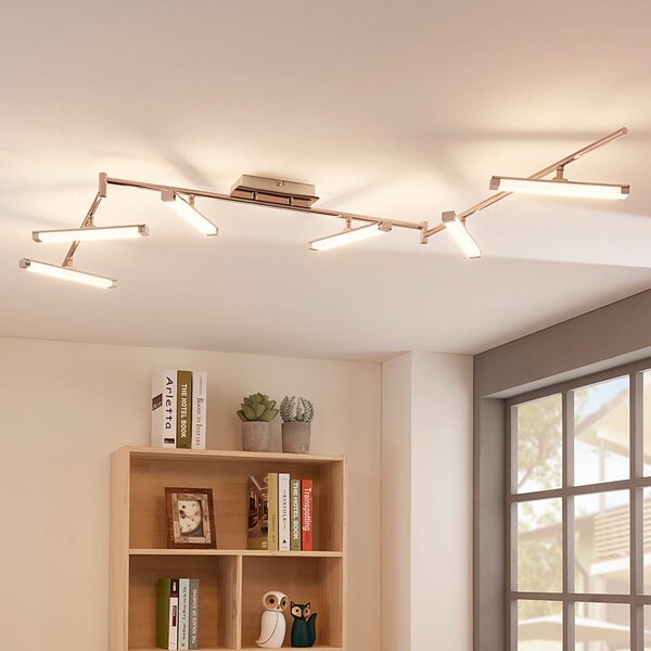 Lindby LED stropna svjetiljka Pilou, 6 žarulja, prigušiva, krom, prigušiva, Metalik, Kuhinja, Metal