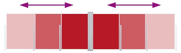 Uvlačiva bočna tenda 100 x 600 cm crvena - Crvena / 100 x 600 cm