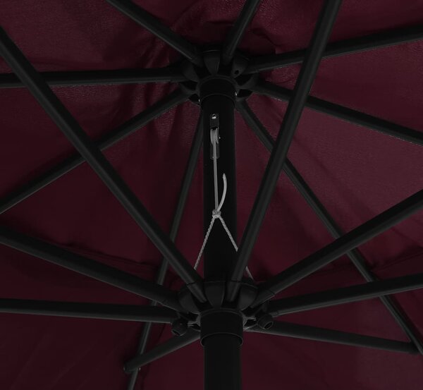 Vrtni suncobran s metalnim stupom 390 cm bordo - Crvena / N/A