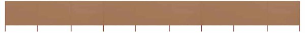 Vjetrobran s 9 panela od tkanine 1200 x 120 cm smeđe-sivi - Tupe / 1200 x 120 cm