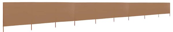 Vjetrobran s 9 panela od tkanine 1200 x 120 cm smeđe-sivi - Tupe / 1200 x 120 cm
