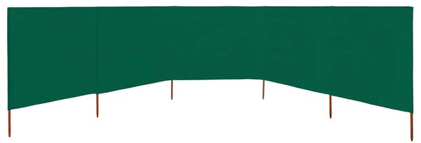 Vjetrobran s 5 panela od tkanine 600 x 80 cm zeleni - Zelena / 600 x 80 cm
