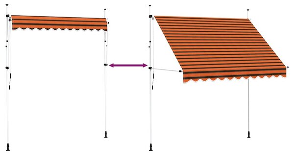 Tenda na ručno uvlačenje 250 cm narančasto-smeđa - Šarena / N/A