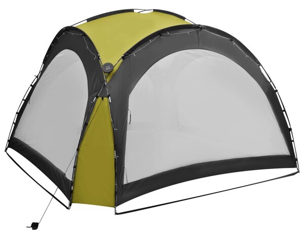 Šator za zabave LED s 4 bočna zida 3,6 x 3,6 x 2,3 m zeleni - Zelena / N/A