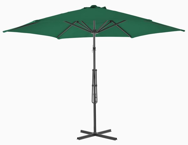 Vanjski suncobran s čeličnim stupom 300 cm zeleni - Zelena / N/A