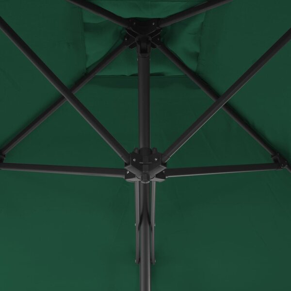 Vanjski suncobran s čeličnim stupom 300 cm zeleni - Zelena / N/A